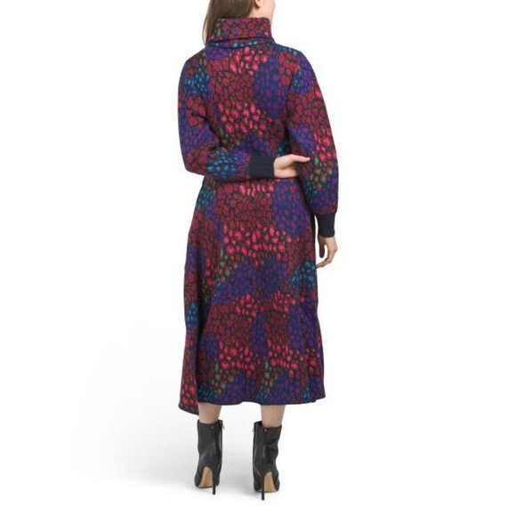 Farm Rio Leopard Mix Sweater Dress - Size Medium, Brand New with Tags - Picture 2 of 2